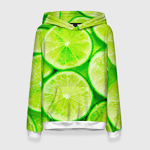 Женская толстовка Лайм - цитрусовая свежесть / 3D-Белый – фото 1