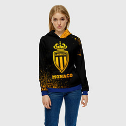 Толстовка-худи женская Monaco - gold gradient, цвет: 3D-синий — фото 2
