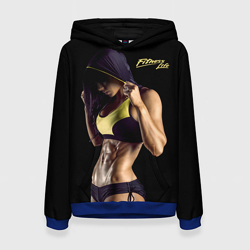 Женская толстовка Fitness lifeФитнес жизнь / 3D-Синий – фото 1