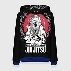 Толстовка-худи женская Jiu-Jitsu red sun Brazil, цвет: 3D-синий