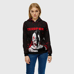 Толстовка-худи женская Фильм Ужасающий, цвет: 3D-черный — фото 2