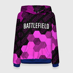 Толстовка-худи женская Battlefield pro gaming: символ сверху, цвет: 3D-синий