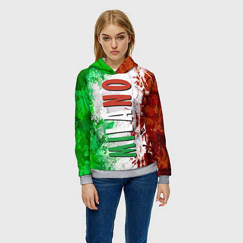 Женская толстовка Флаг Италии - кляксы / 3D-Меланж – фото 3