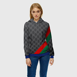 Толстовка-худи женская В стиле gucci, цвет: 3D-синий — фото 2