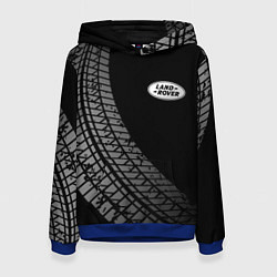 Толстовка-худи женская Land Rover tire tracks, цвет: 3D-синий