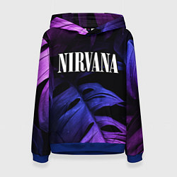 Толстовка-худи женская Nirvana neon monstera, цвет: 3D-синий