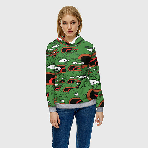 Женская толстовка Пепе лягушка / 3D-Меланж – фото 3