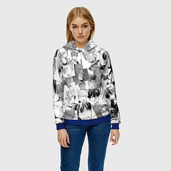 Толстовка-худи женская Дарованный паттерн, цвет: 3D-синий — фото 2