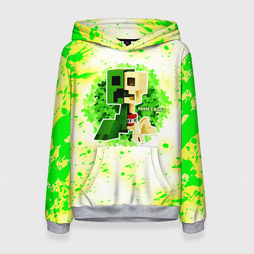 Женская толстовка Minecraft creeper green / 3D-Меланж – фото 1