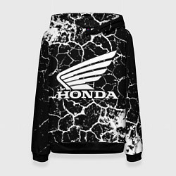 Толстовка-худи женская Honda logo арт, цвет: 3D-черный