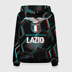 Женская толстовка Lazio FC в стиле glitch на темном фоне