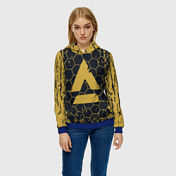 Толстовка-худи женская BattleTech - соты, цвет: 3D-синий — фото 2