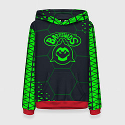 Толстовка-худи женская Battletoads Абстракция соты, цвет: 3D-красный