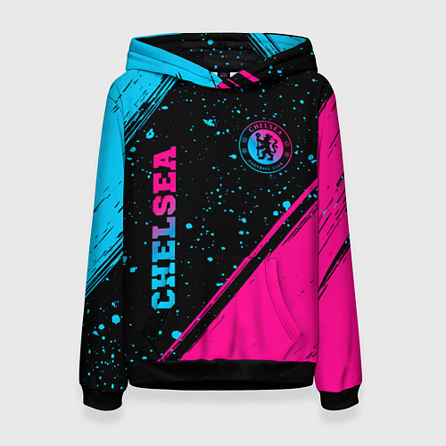 Женская толстовка Chelsea - neon gradient: надпись, символ / 3D-Черный – фото 1