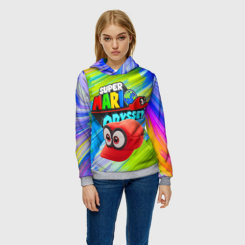 Женская толстовка Super Mario Odyssey - Nintendo - Бейсболка / 3D-Меланж – фото 3