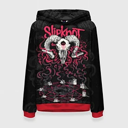 Толстовка-худи женская Slipknot - goat skull, цвет: 3D-красный