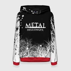 Толстовка-худи женская Метал хэллрайсингер арт, цвет: 3D-красный