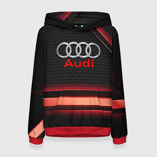 Женская толстовка Audi абстракция карбон / 3D-Красный – фото 1