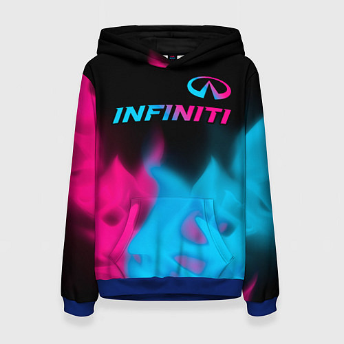 Женская толстовка Infiniti - neon gradient: символ сверху / 3D-Синий – фото 1