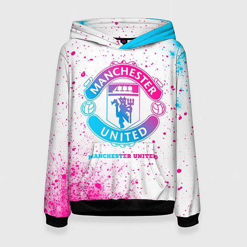 Женская толстовка Manchester United neon gradient style / 3D-Черный – фото 1