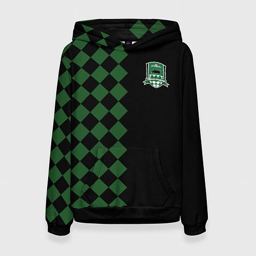 Женская толстовка ФК Краснодар ромбики / 3D-Черный – фото 1