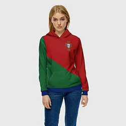 Толстовка-худи женская Сборная Португалии форма для чемпионата мира 2022, цвет: 3D-синий — фото 2