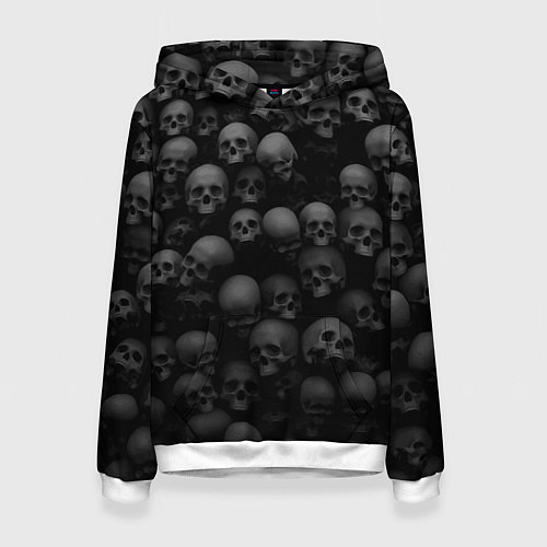 Женская толстовка Композиция из черепов - Dark / 3D-Белый – фото 1