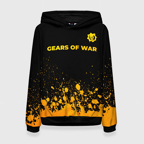 Женская толстовка Gears of War - gold gradient: символ сверху / 3D-Черный – фото 1