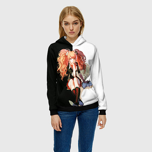 Женская толстовка Джунко Эношима - Danganronpa / 3D-Черный – фото 3