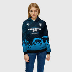 Толстовка-худи женская Manchester City legendary форма фанатов, цвет: 3D-черный — фото 2