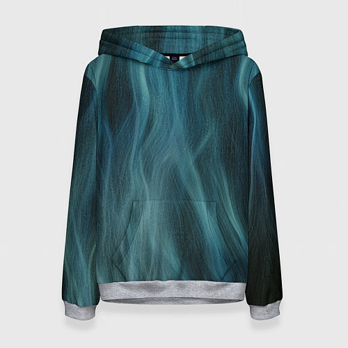 Женская толстовка Прерывистый абстрактный синий дым во тьме / 3D-Меланж – фото 1