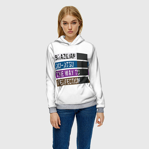 Женская толстовка Jiu Jitsu Rank / 3D-Меланж – фото 3