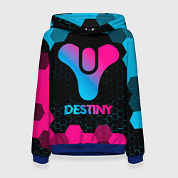 Толстовка-худи женская Destiny - neon gradient, цвет: 3D-синий