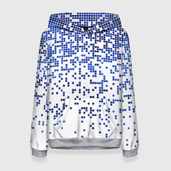 Толстовка-худи женская Пиксельный минималистический паттерн, цвет: 3D-меланж