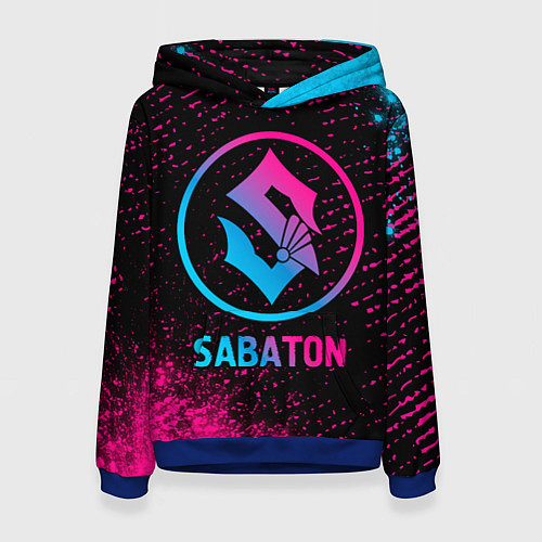 Женская толстовка Sabaton - neon gradient / 3D-Синий – фото 1