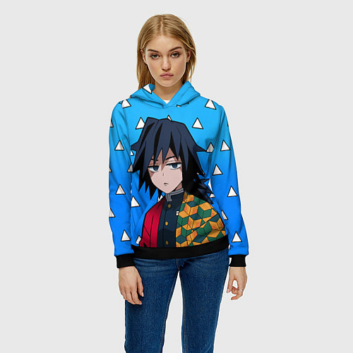 Женская толстовка Гию Томиока: Мем - Градиент / 3D-Черный – фото 3