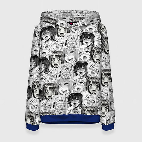 Женская толстовка Разные девушки Ахегао / 3D-Синий – фото 1
