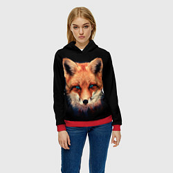 Толстовка-худи женская Хитрый лис, цвет: 3D-красный — фото 2