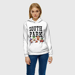 Толстовка-худи женская South park кострёр, цвет: 3D-белый — фото 2