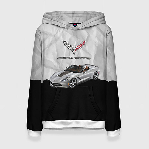 Женская толстовка Chevrolet Corvette - motorsport / 3D-Белый – фото 1