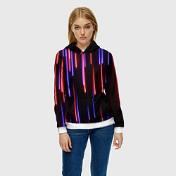 Толстовка-худи женская Метеоритный дождь, цвет: 3D-белый — фото 2