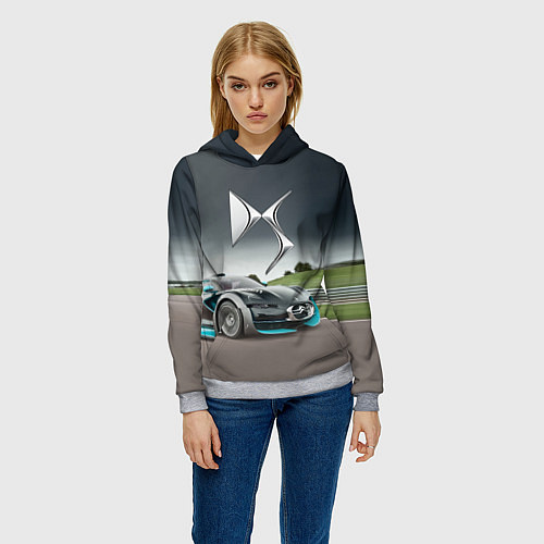 Женская толстовка Citroen DS Spirit - скоростной режим / 3D-Меланж – фото 3