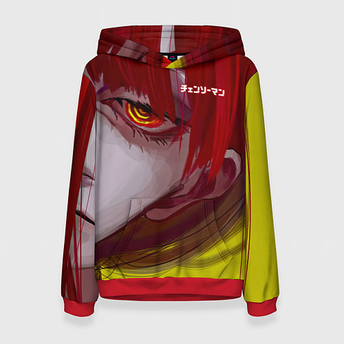 Женская толстовка Человек-бензопила взгляд Макимы / 3D-Красный – фото 1