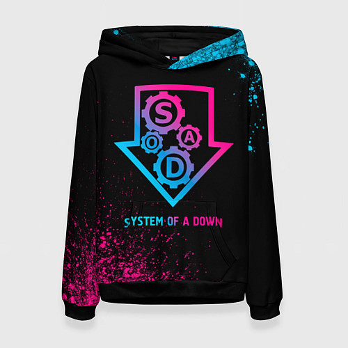 Женская толстовка System of a Down - neon gradient / 3D-Черный – фото 1