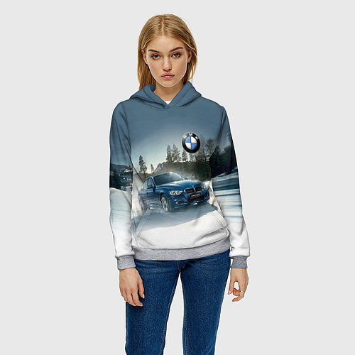 Женская толстовка Крутая бэха мчится по лесной дороге / 3D-Меланж – фото 3