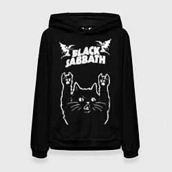Женская толстовка Black Sabbath рок кот