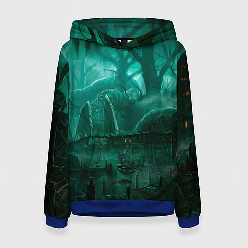 Женская толстовка Причал у болота / 3D-Синий – фото 1