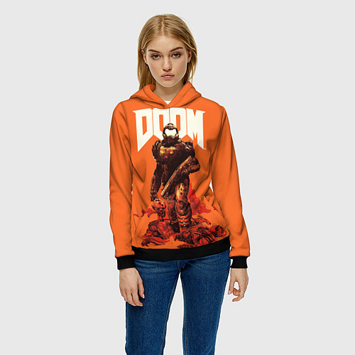 Женская толстовка DOOM - Doomguy / 3D-Черный – фото 3