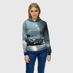 Толстовка-худи женская Mercedes AMG - Motorsport, цвет: 3D-синий — фото 2
