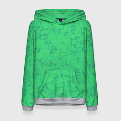 Толстовка-худи женская Мраморный зеленый яркий узор, цвет: 3D-меланж